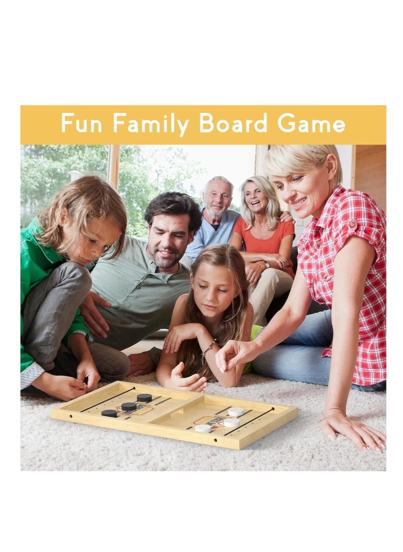 Rwnq - Exciting Fast Sling Puck Game large from MUMS PLANET,Crash Bash Board Game,Table Top Hockey Game,Football Slingshot Game,Wooden Hockey Game,Rapid Sling Table Battle Speed String... - Image 1