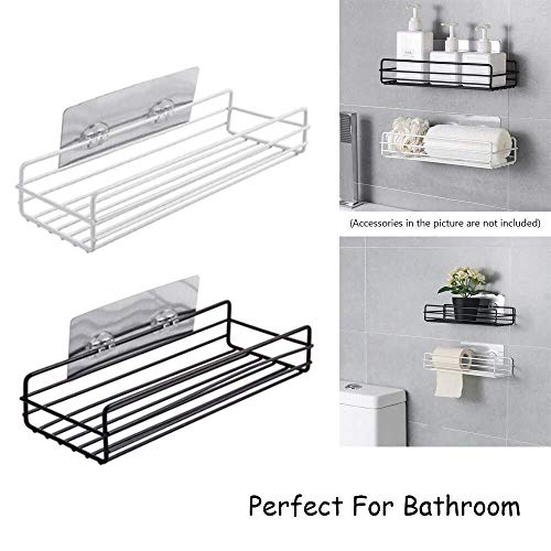 Kavid Multipurpose Stainless Steel Powder Coated Storage Organizer Rack with Strong Magic Sticker (Black) - Image 2