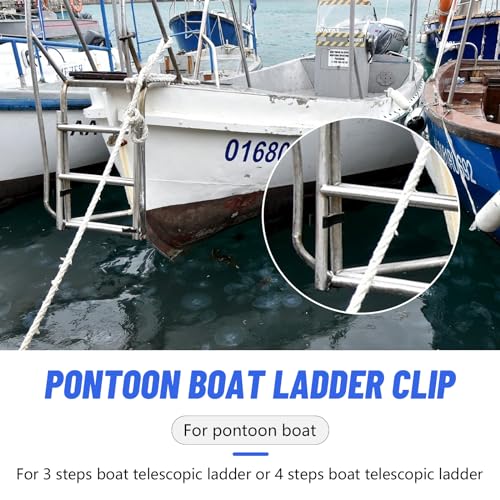 ALOCS B00351PLWS Marine Storage Stowing Clip for Pontoon Boat Ladder Boat Hook Holder Clip Pontoon Ladder Stowing storage Clip for 3 Step Boat Telescopic Ladder or 4 Step Boat Telescopic Ladder 1 Pack - Image 3
