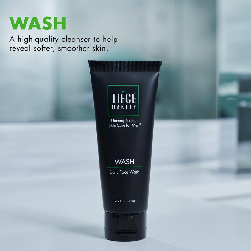 Tiege Hanley Daily Face Wash for Men, Gentle Fragrance-Free Cleanser with Jojoba Oil, Aloe, & Vitamin B3, Hydrating Foaming Formula for Deep Clean, Gentle on Sensitive Skin, Menâ€™s Skin Care, 2.5 Fl Oz - Image 2