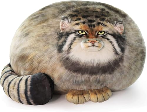 Maomoto Steppe Cat Plush Cat Stuffed Animal 18inch Pallas Cat Plush Pillow Cute Plushies for Girls Soft Plush Pillow Throw Pillow Doll Decoration Doll Gift for Kids Boys Party Christmas - Image 1