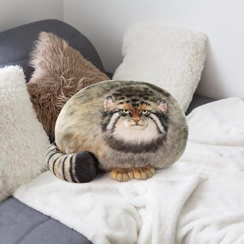 Maomoto Steppe Cat Plush Cat Stuffed Animal 18inch Pallas Cat Plush Pillow Cute Plushies for Girls Soft Plush Pillow Throw Pillow Doll Decoration Doll Gift for Kids Boys Party Christmas - Image 5