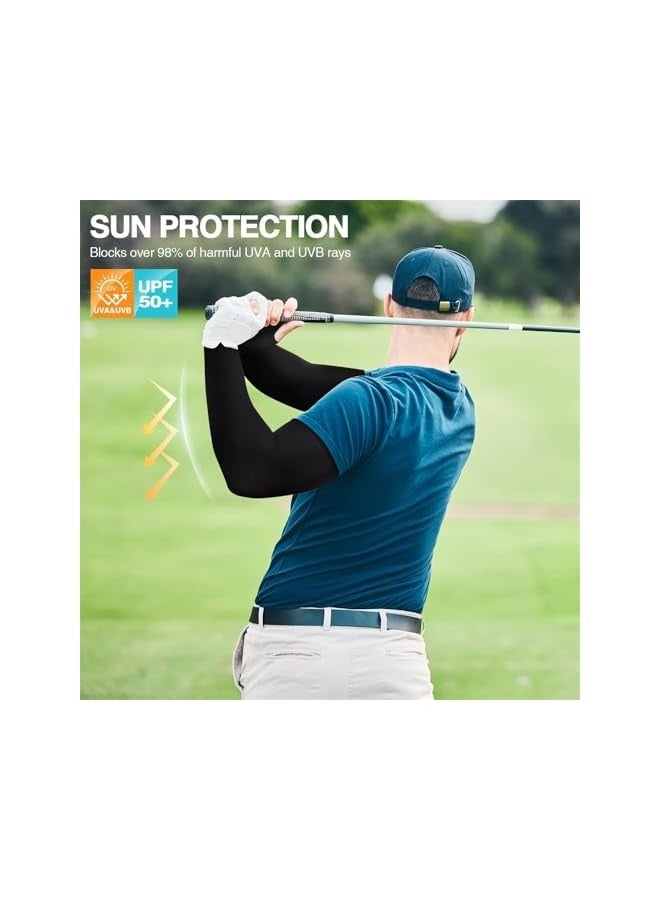 PROMASS Arm Sun Sleeves Compression, Arm Sleeves for Men Women with Thumb Hole, UPF 50 UV Sun Protection Cooling Compression Sleeves to Cover Arms, for Cycling, Driving, Outdoor Sports (3 Pair) - Image 2