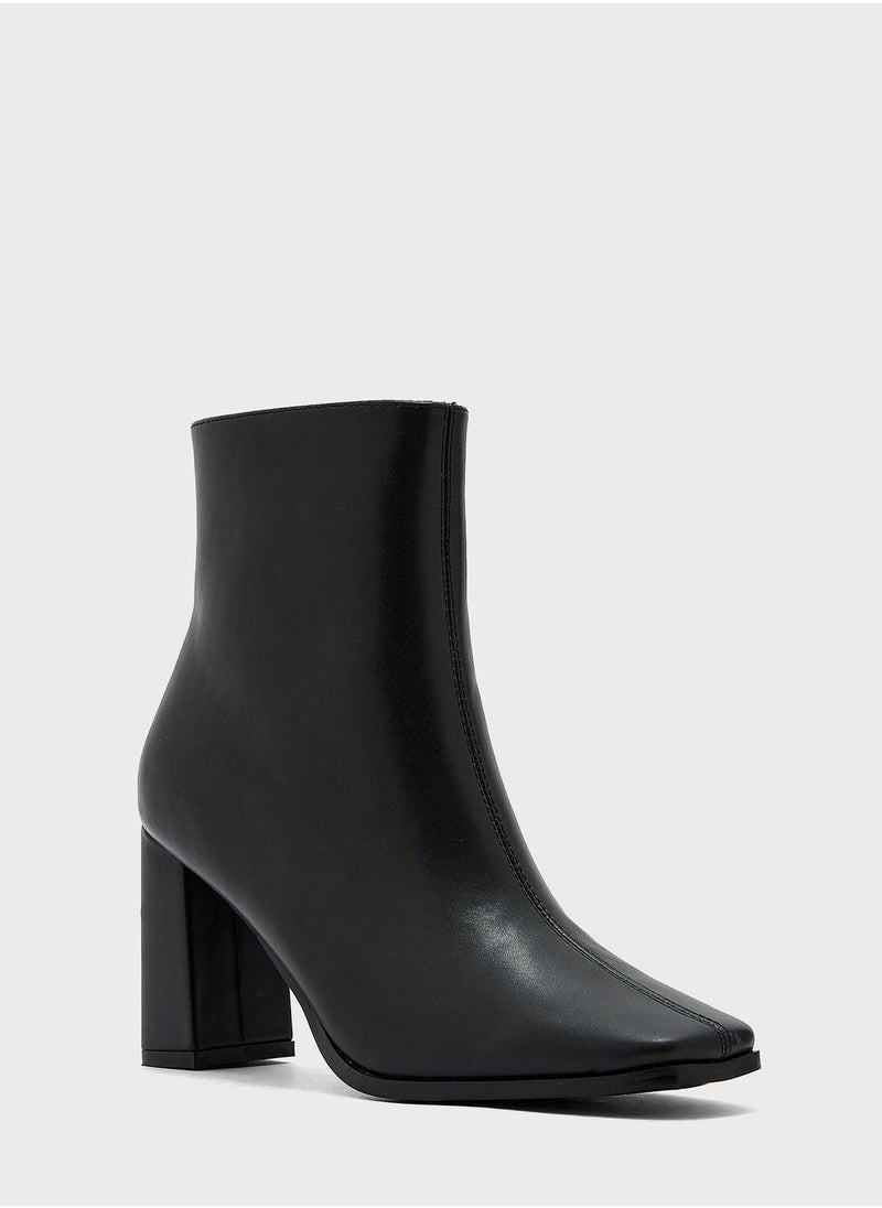 ELLA - Pointed Slim Block Heel Boot - Image 1