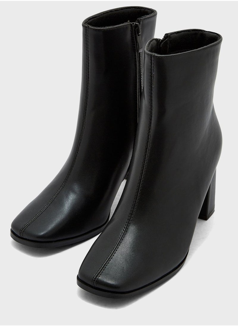 ELLA - Pointed Slim Block Heel Boot - Image 1