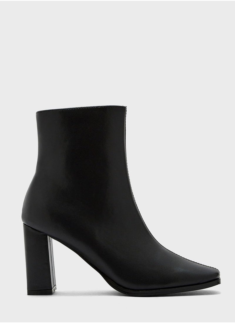 ELLA - Pointed Slim Block Heel Boot - Image 1