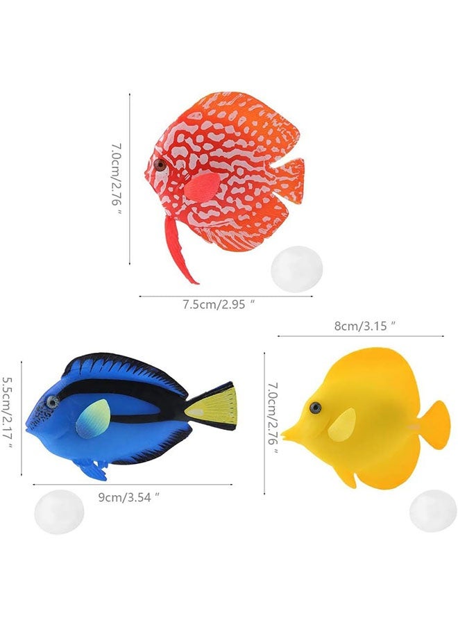 Realfrog 3PCS Artificial Aquarium Silicone Floating Glowing Clownfish Set, Underwater Saltwater Decor Ornaments for Fish Tank, Colorful Simulation Animal Decoration for Bowl,Swimming Fish Toy,Glowing Bath Toy - Image 4