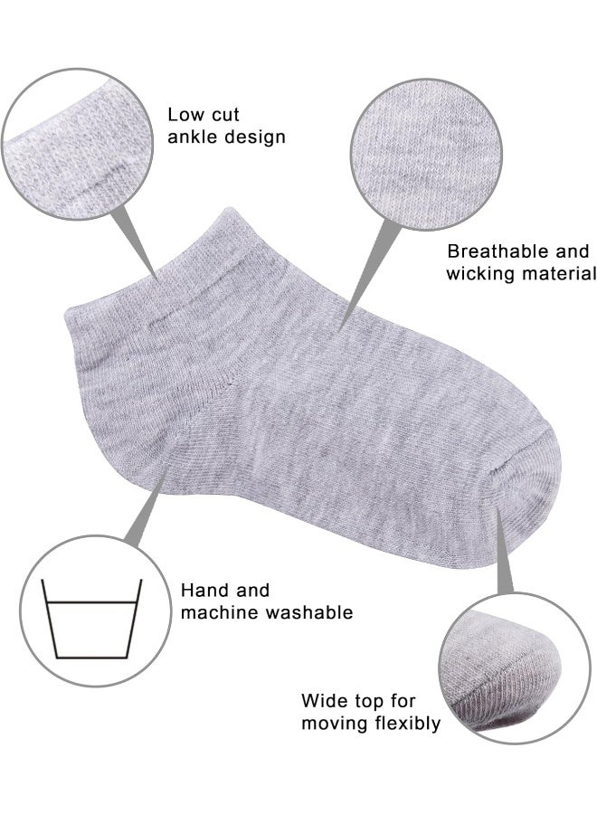 Duufin 25 Pairs Kids Ankle Socks Black White Gray Low Cut Half Cushion Socks Low Rise Ankle Sock for Kid Boys and Girl, 6-8X - Image 3