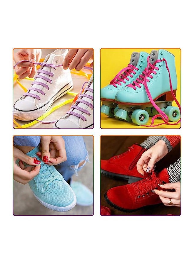 أربطة أحذية من 12 قطعة، أربطة أحذية ملونة مسطحة لأحذية أحذية التزلج الرياضية (120 سم) - Image 5