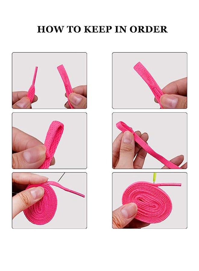 أربطة أحذية من 12 قطعة، أربطة أحذية ملونة مسطحة لأحذية أحذية التزلج الرياضية (120 سم) - Image 4