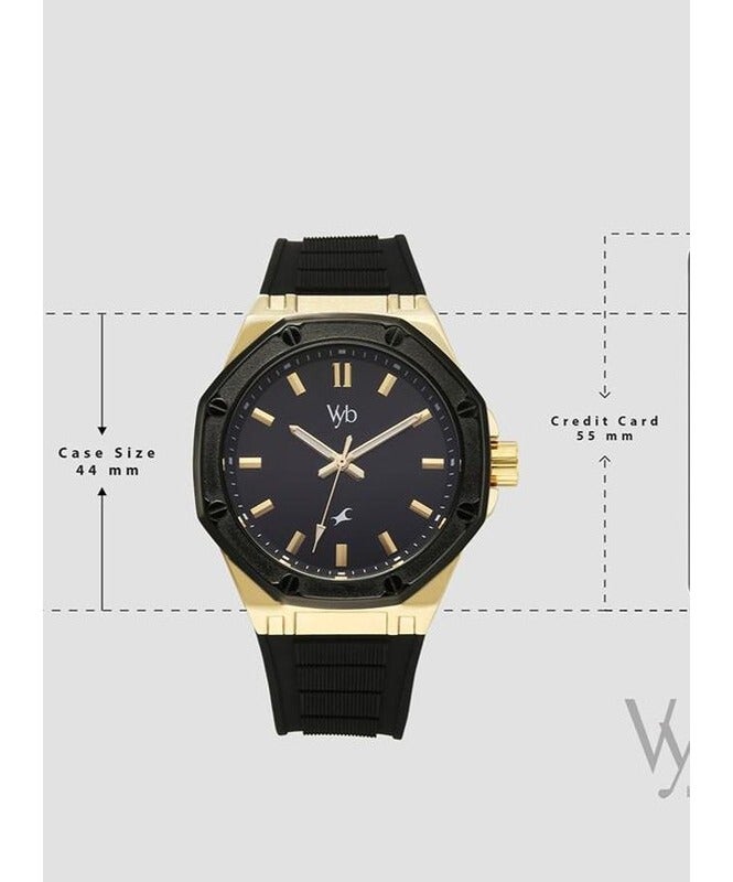 Fastrack Vyb Rebel By Titan Quartz Analog Black Dial Black Silicone Strap Watch For Men fv30008kp01w - Image 4