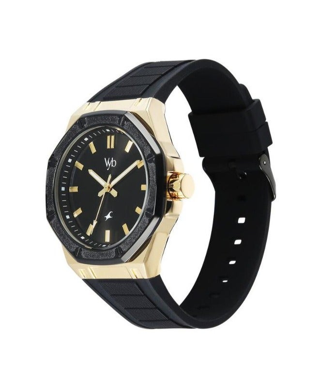 Fastrack Vyb Rebel By Titan Quartz Analog Black Dial Black Silicone Strap Watch For Men fv30008kp01w - Image 5