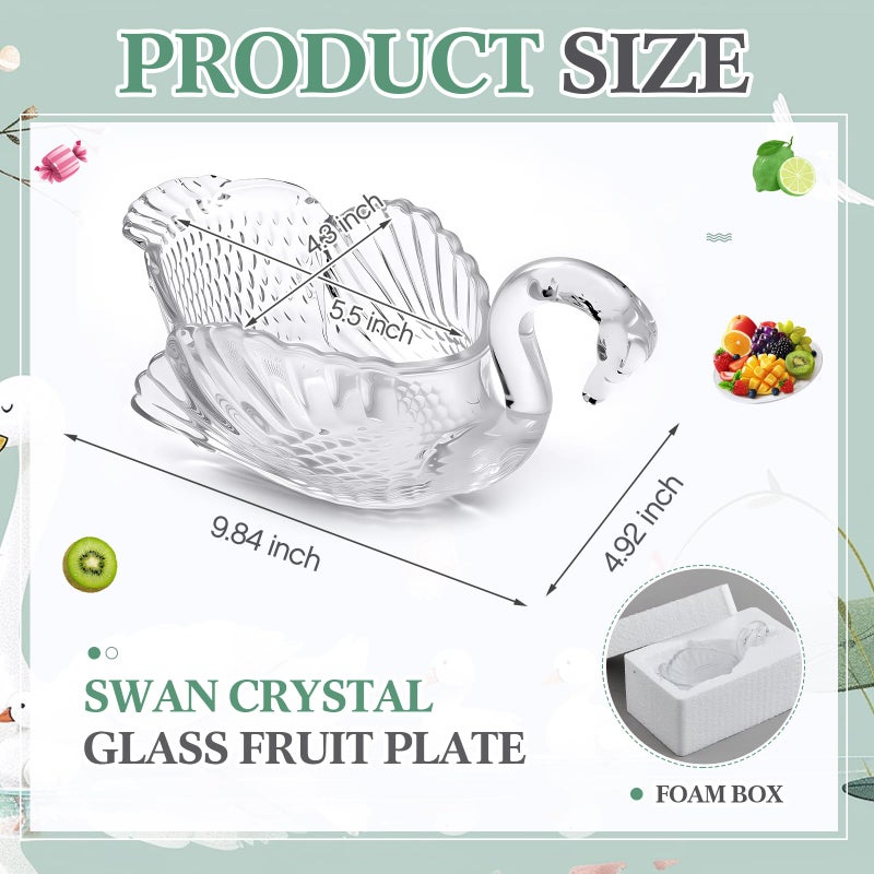 Patelai 9.84 x 5inch Crystal Swan Bowl Decorative Centerpiece Bowl for Candy Dish Flower Vase Fruits Table Decoration - Image 2