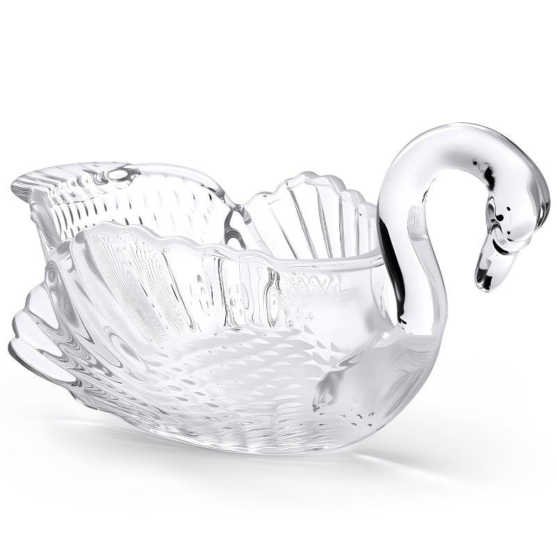 Patelai 9.84 x 5inch Crystal Swan Bowl Decorative Centerpiece Bowl for Candy Dish Flower Vase Fruits Table Decoration - Image 1