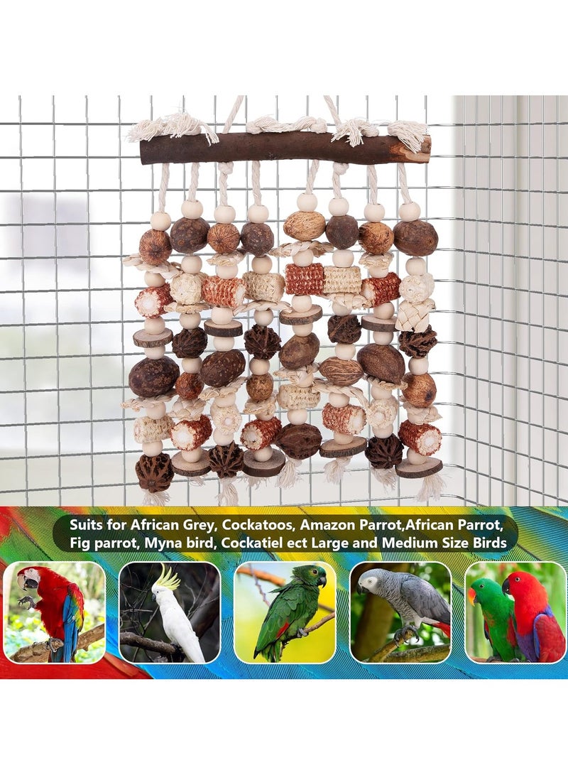Premium Extra-Large Parrot Toy – Handmade Eco-Friendly Natural Foraging & Chewing Bird Toy for Macaws, African Grey Parrots, Cockatoos, Amazons & Large Parrot Species | Durable Cage Toy for Beak Conditioning, Mental Stimulation, Boredom Relief, Feather Plucking Prevention & Interactive Playtime - Image 4