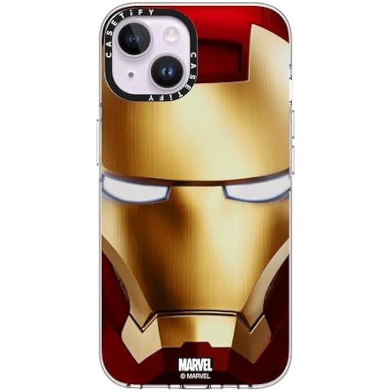 Casetify Clear iPhone 14 Case 【Iron Man Co-Lab/Not Yellowing / 6.6ft Drop Protection/Compatible with Magsafe】 - Iron Man Hero Mask - Clear - Image 2