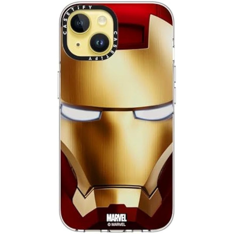 Casetify Clear iPhone 14 Case 【Iron Man Co-Lab/Not Yellowing / 6.6ft Drop Protection/Compatible with Magsafe】 - Iron Man Hero Mask - Clear - Image 3