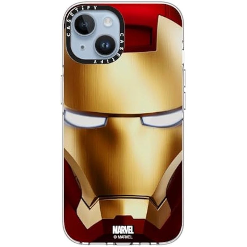 Casetify Clear iPhone 14 Case 【Iron Man Co-Lab/Not Yellowing / 6.6ft Drop Protection/Compatible with Magsafe】 - Iron Man Hero Mask - Clear - Image 4