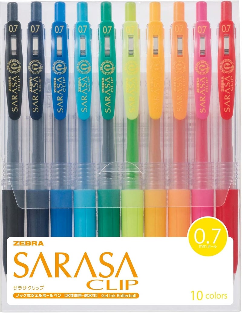 ZEBRA Sarasa Clip 0.7, 10 Color Set (Jjb15-10Ca) - Image 1