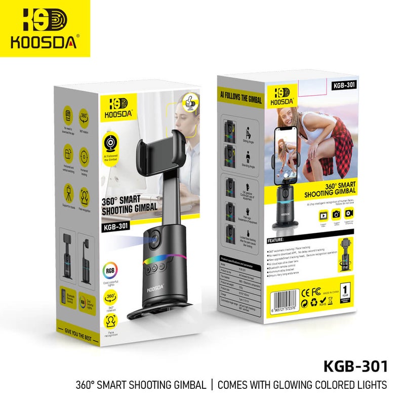 KOOSDA Capture, Illuminate, Create KGB-301 360° Gimbal with Colorful Lighting - Image 4