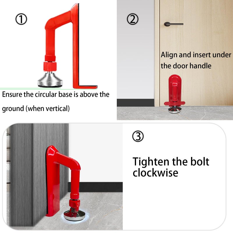 MIMIRACLE Door Stoppers Security - Portable Door Lock for Travel Anti Theft Door Blocker, Hotel Room Apartment Safety - No Drill Garage Door Brace Devices for Women, Children - Sleep with Peace of Mind - Image 5