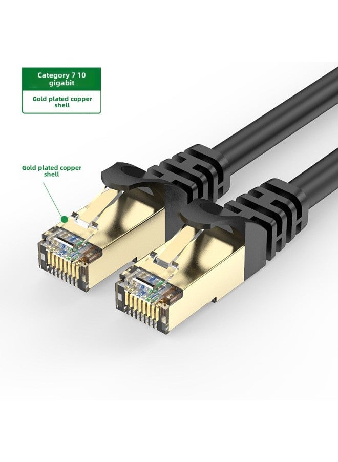 سبعة أنواع من حماية كابلات الشبكة 10 تريليون كابل شبكة نهائي Cat7 عالي السرعة 7 أنواع من الشركات المصنعة لكابلات شبكة الكمبيوتر النحاسية النقية - اللون: سبعة أنواع من الأسود طول الخط الدائري: 3 م - Image 2