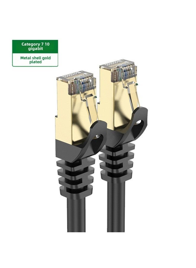 سبعة أنواع من حماية كابلات الشبكة 10 تريليون كابل شبكة نهائي Cat7 عالي السرعة 7 أنواع من الشركات المصنعة لكابلات شبكة الكمبيوتر النحاسية النقية - اللون: سبعة أنواع من الأسود طول الخط الدائري: 3 م - Image 3