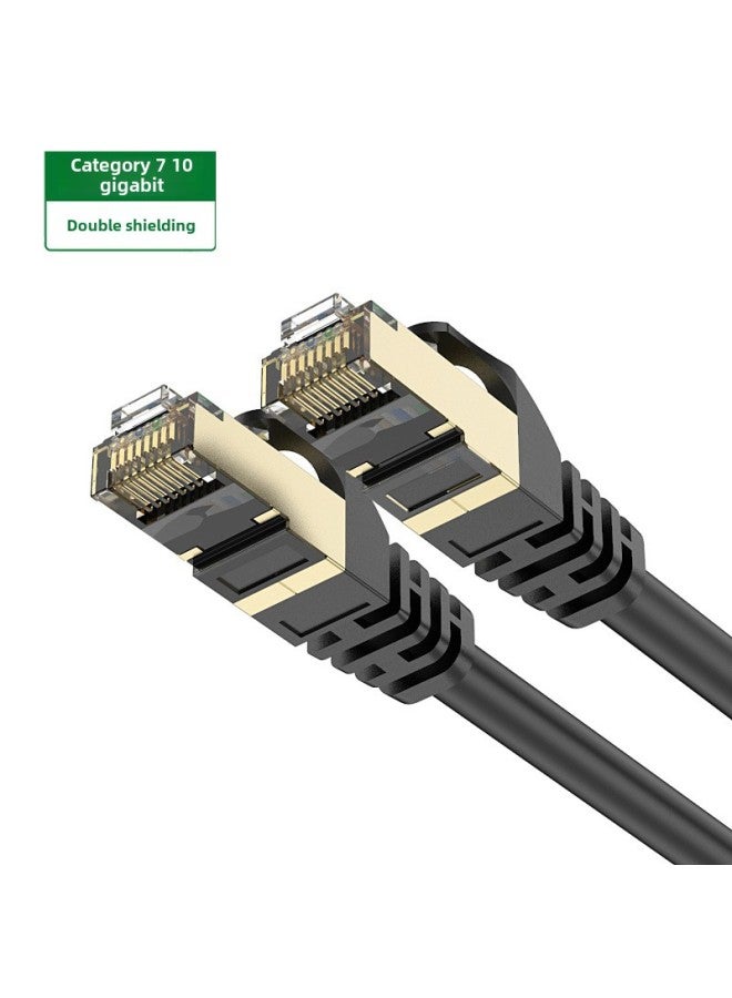 سبعة أنواع من حماية كابلات الشبكة 10 تريليون كابل شبكة نهائي Cat7 عالي السرعة 7 أنواع من الشركات المصنعة لكابلات شبكة الكمبيوتر النحاسية النقية - اللون: سبعة أنواع من الأسود طول الخط الدائري: 3 م - Image 5