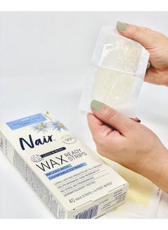 Nair Nair Sensitive Hair Remover Wax Ready Strips, Legs and Body Hair Removal Wax Strips, 40 Count  - Image 4