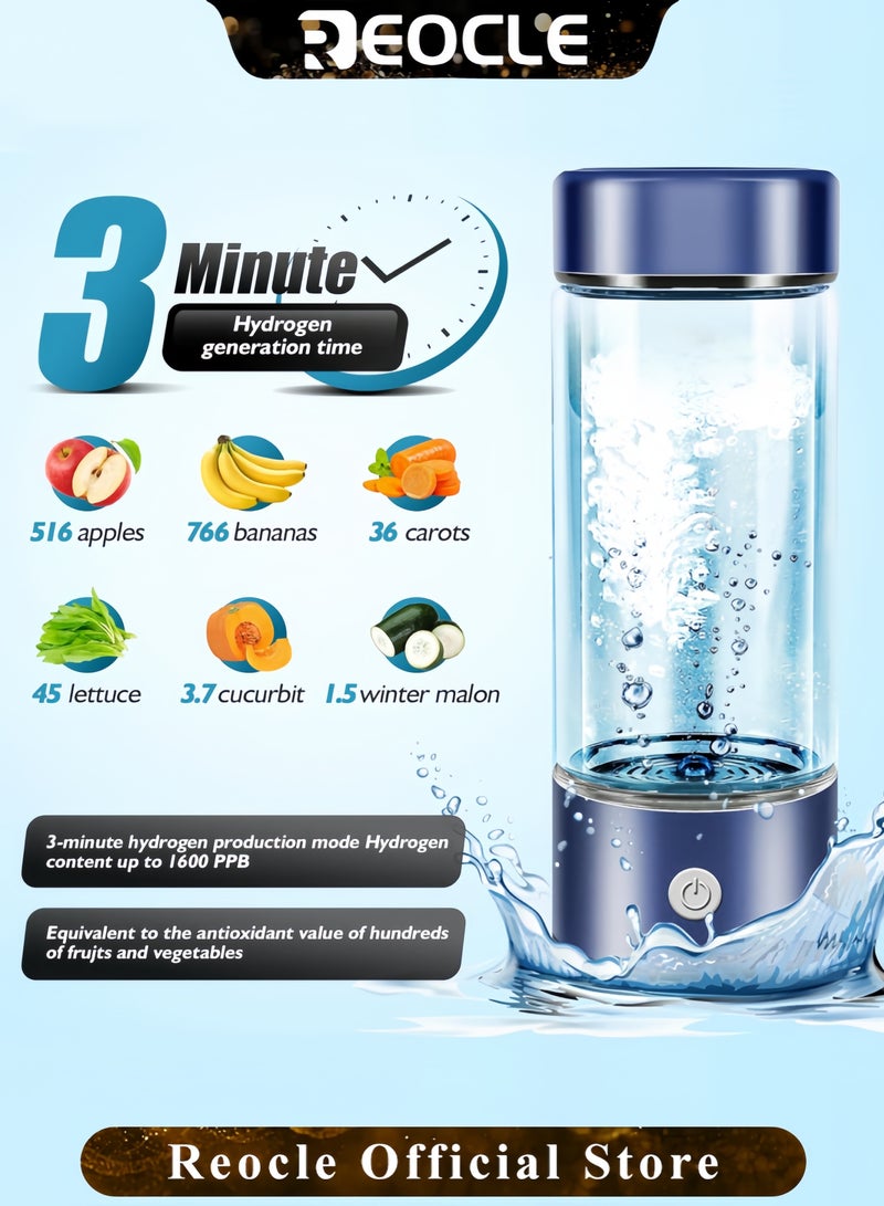 REOCLE Titanium Water Cup Ionizer Hydrogen Rich Generator Super Antioxidant USB Rechargeable Anion Health Cup Keep Body Hydrated Sports Fitness Cup - Image 2