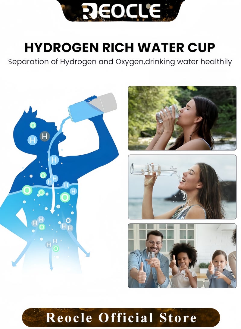 REOCLE Titanium Water Cup Ionizer Hydrogen Rich Generator Super Antioxidant USB Rechargeable Anion Health Cup Keep Body Hydrated Sports Fitness Cup - Image 3