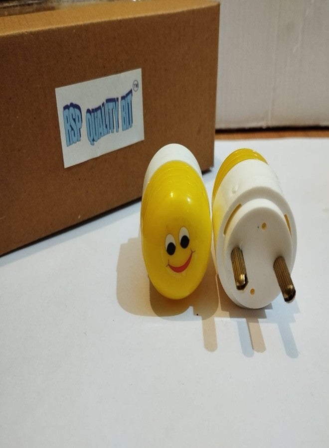 RSP Quality bit Smiley Energy Saving LED Night Lamp 0.5 W for Kids Bedroom (Pack of 2) Night Lamp (10 cm, Yellow) - Image 5