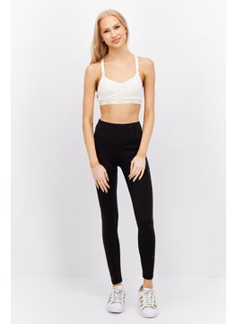 Reebok Women Sportswear Fit Brand Logo Padded Training Sports Bra, Ivory  - Image 4