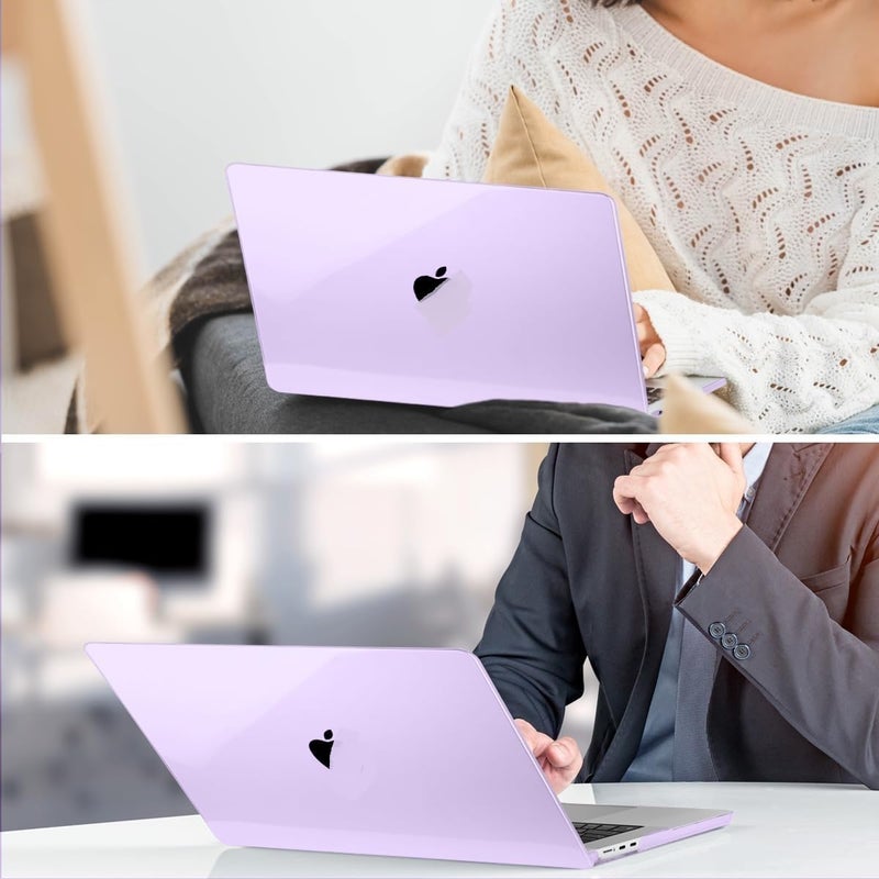 Moca Case Compatible with MacBook Air 15 inch M4 2025 2024 2023 Release A3241 M3 A3114 M2 A2941 Liquid Retina Display, Plastic Hard Shell Case + Keyboard Cover (Lilac) - Image 4