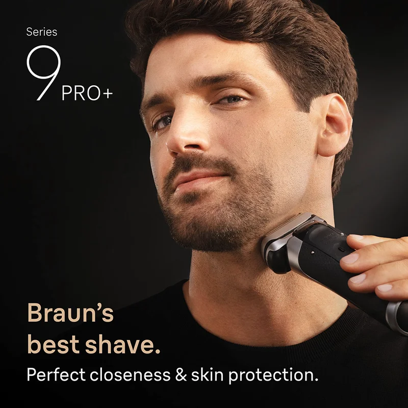 Braun Series 9 PRO+ Electric Shaver with Charging Stand, Extra Foil Cassette, Wet & Dry, Made in Germany, Shaver 9617ps - Silver