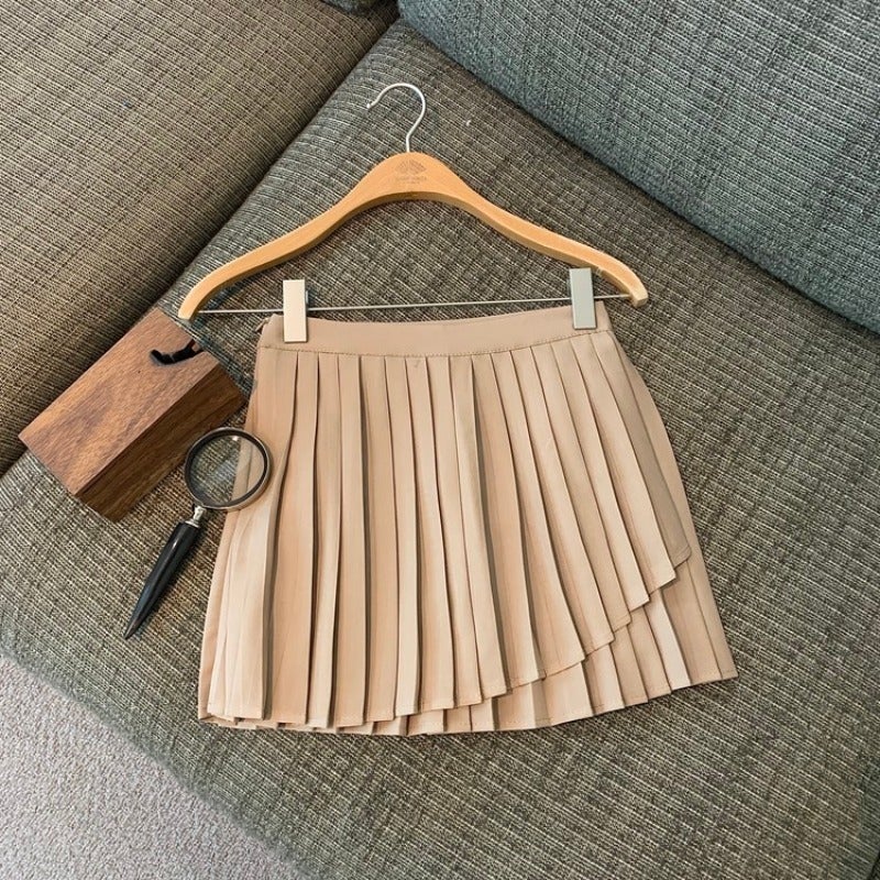 Trendy Versatile A-Line Short Skirt For Women 2025 High-Waisted Slimming Irregular Pleated Half Skirt - Image 2