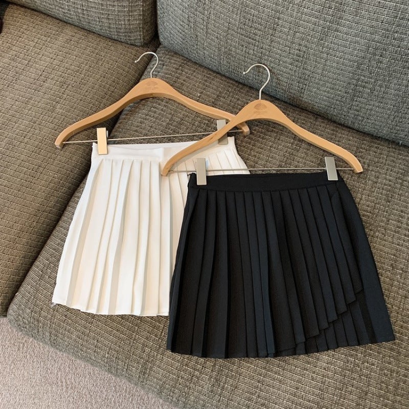Trendy Versatile A-Line Short Skirt For Women 2025 High-Waisted Slimming Irregular Pleated Half Skirt - Image 5
