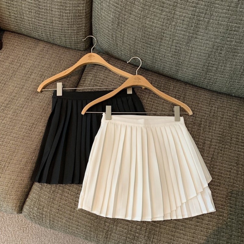 Trendy Versatile A-Line Short Skirt For Women 2025 High-Waisted Slimming Irregular Pleated Half Skirt - Image 4
