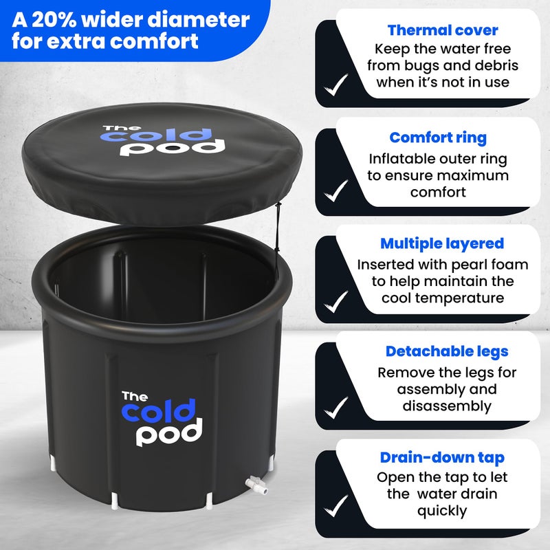 The Cold Pod Ice Bath Tub for Athletes XL: Cold Plunge Tub Outdoor with Cover,116 Gallons Portable Ice Bath Cold Water Therapy Plunge Pool,Large Ice Tub for Cold Dippers at Home - Image 3