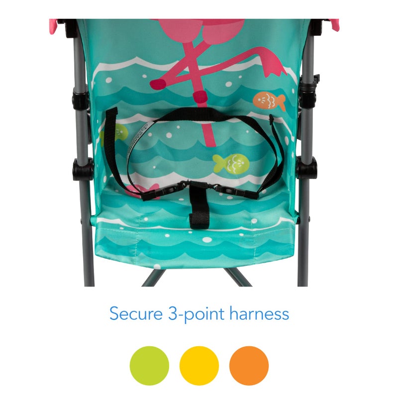 Cosco Character Umbrella Stroller, Easy to Store Anywhere with its Compact Umbrella fold, Pink Flamingo - Image 2