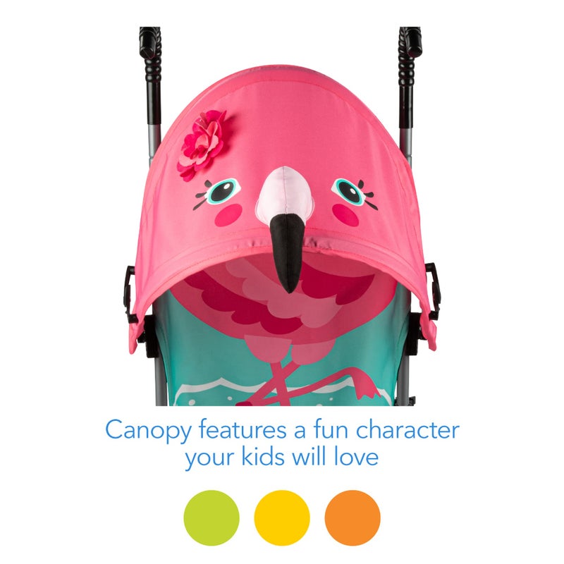 Cosco Character Umbrella Stroller, Easy to Store Anywhere with its Compact Umbrella fold, Pink Flamingo - Image 3