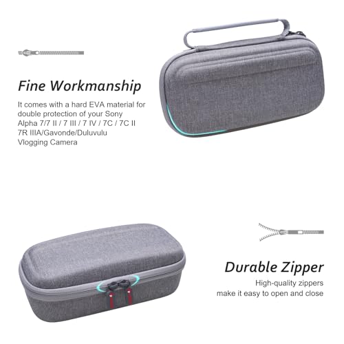 XANAD Hard Case for Sony Alpha 6400,6000,6100,6700,6600/ RX100 VII or Sony Alpha ZV-1,ZV-1F,ZV-E10,ZV-E10 II Mirrorless Digital Camera, with Shoulder Strap (Gray) - Image 4