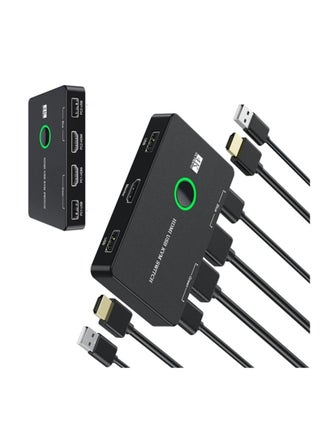 KVM Switch, KVM Switch 1 Monitors 2 Computers, KVM Switches HDMI for 2 Computers Share 1 Monitor, Supports 4K @60 Hz, 2 HDMI Cables and 2 USB Cables Included - pzsku/ZA08ABD63389E06C49B39Z/45/_/1717242967/bd33fc7d-ff5d-4ca5-9c66-89647296f0ed