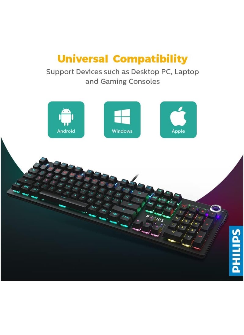 Philips Philips Mechanical Gaming Keyboard with Arabic Layout SPK8601/00 (Black)  - Image 4