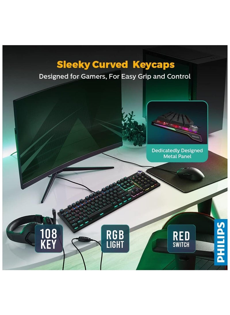 Philips Philips Mechanical Gaming Keyboard with Arabic Layout SPK8601/00 (Black)  - Image 5