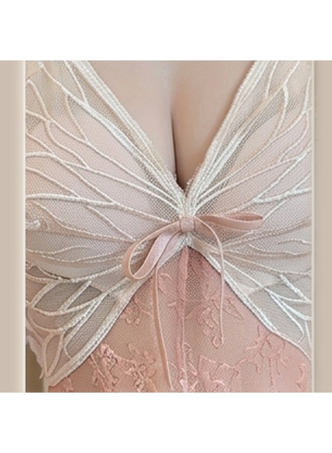 Caprisious Elegant Butterfly Lace Halter Chemise - Floral Velvet Sleepwear - Image 5