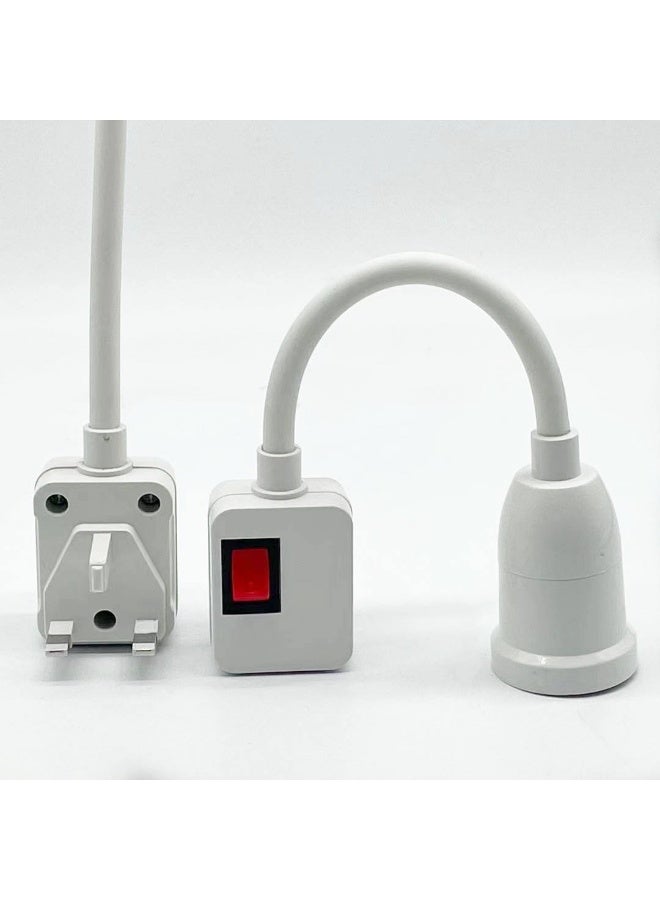 محول قاعدة مصباح قابل للدوران بزاوية 360 درجة، وصلة تمديد لحامل المصباح (E26/E27) مزودة بمفتاح تشغيل/إيقاف لمصابيح المكتب، ومحول قاعدة مصباح يعمل بالتيار المتردد. - Image 1
