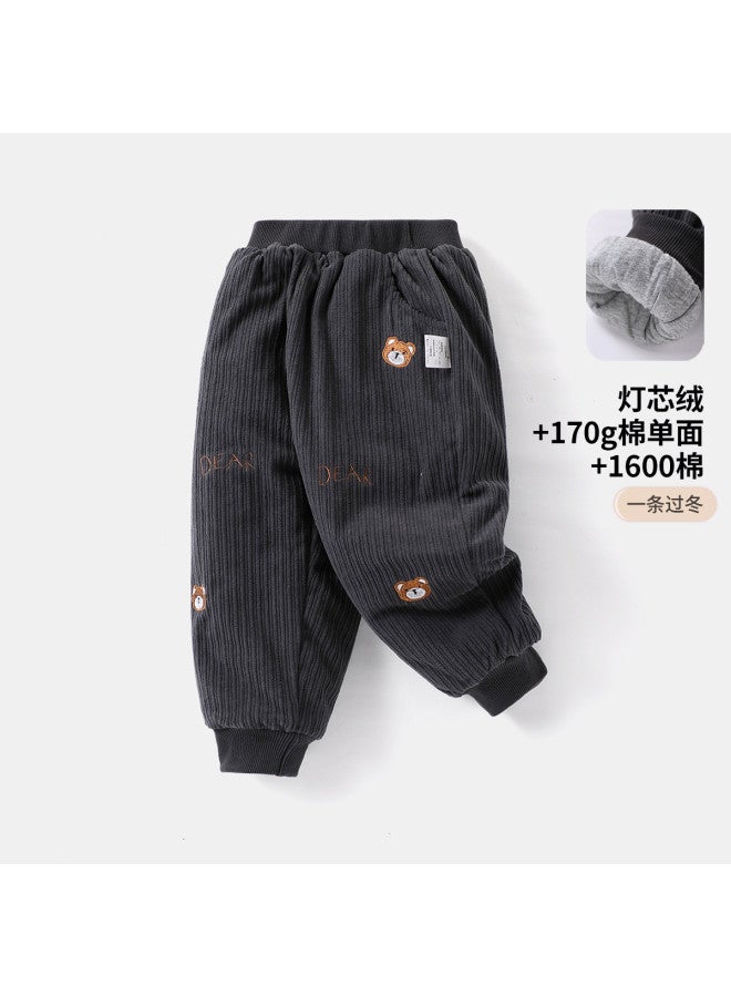Boys' Winter Warm Cotton Pants Baby Fashionable Long Pants - Image 4