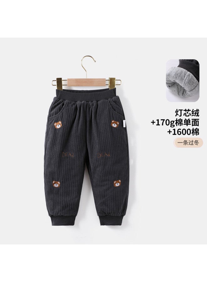Boys' Winter Warm Cotton Pants Baby Fashionable Long Pants - Image 2