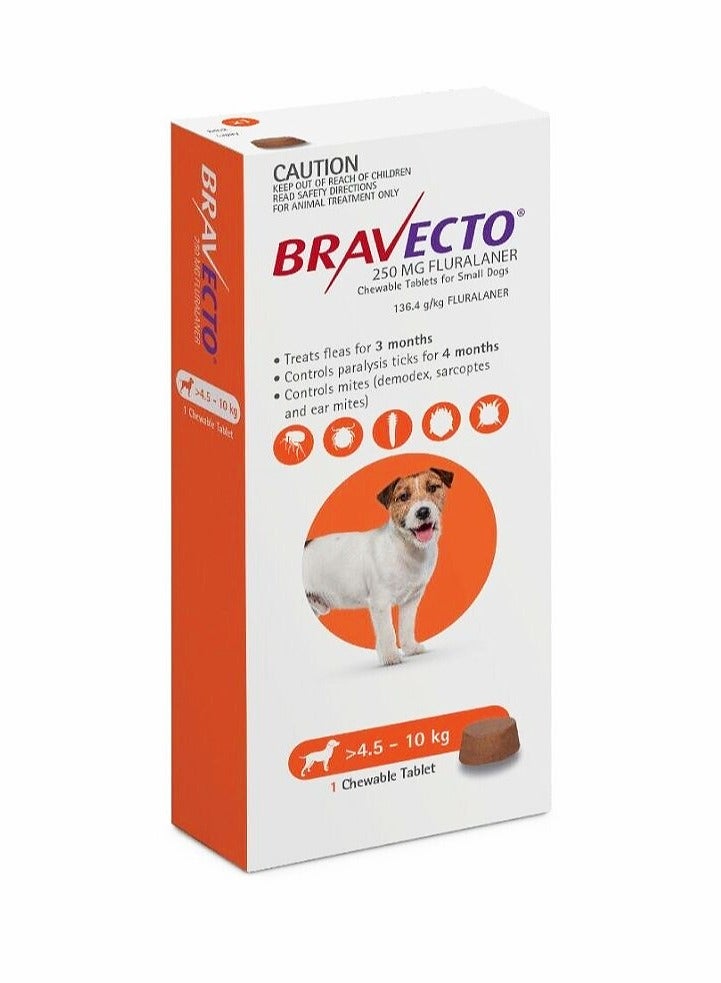 BRAVECTO Flea & Tick Chew-able Tablet for Small Dogs 4.5–10 kg - Image 1